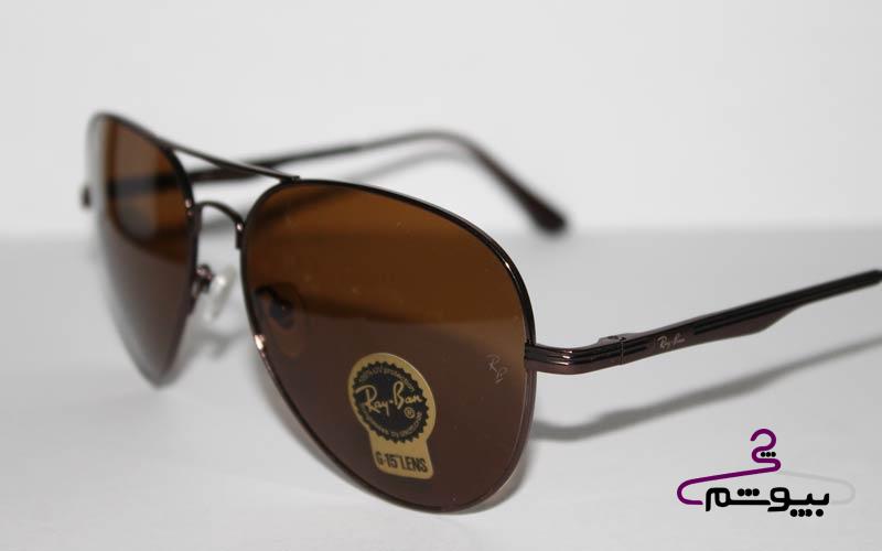 عینک آفتابی خلبانی قهوهای Rayban کد 227